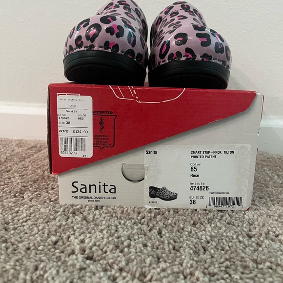 Sanita pink and black leopard print EU size 38 US size 8 - Picture 3 of 4
